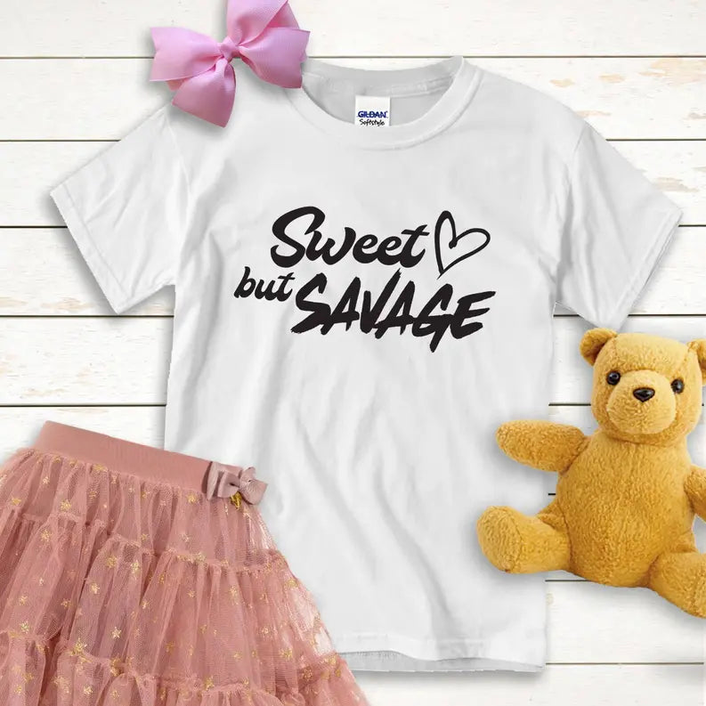 Sweet But Savage Baby Girl Shirt | Toddler Graphic Tees Stiles Tee