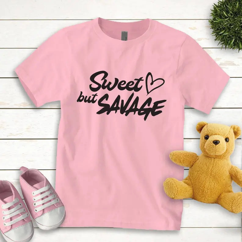 Sweet But Savage Baby Girl Shirt | Toddler Graphic Tees Stiles Tee
