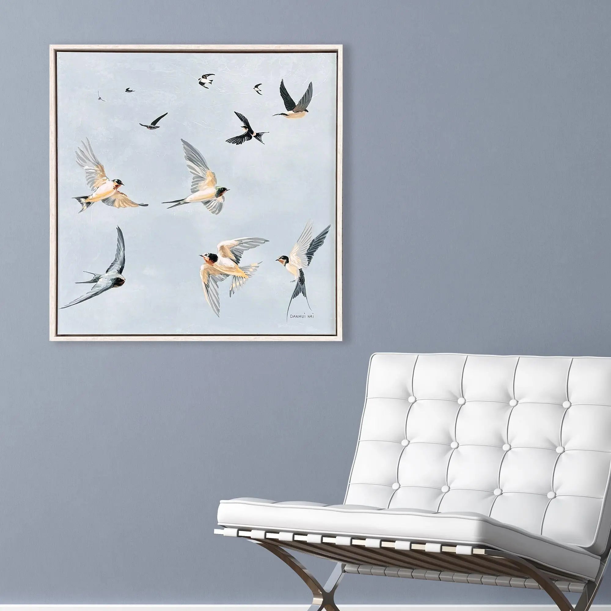 Swifts Distressed White Floater Frame Wall Art Homeroots Home Decor