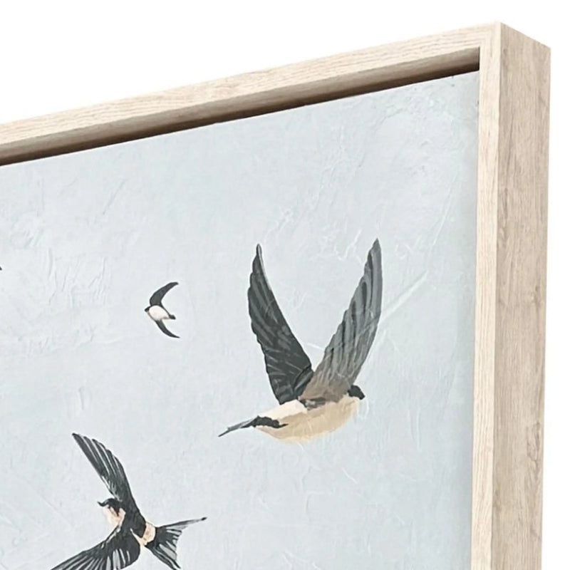 Swifts Distressed White Floater Frame Wall Art Homeroots Home Decor