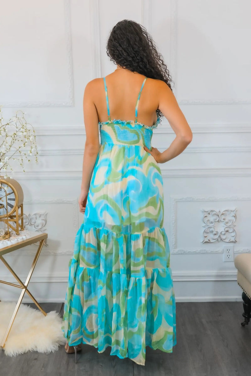 Swirl Pattern Maxi Dress SurelyMine