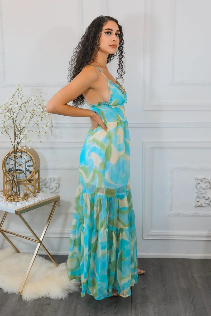 Swirl Pattern Maxi Dress SurelyMine