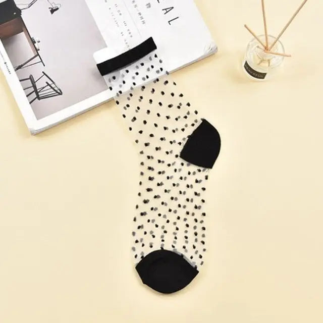 Swiss Dot Sheer Anklet Socks Cocus Pocus