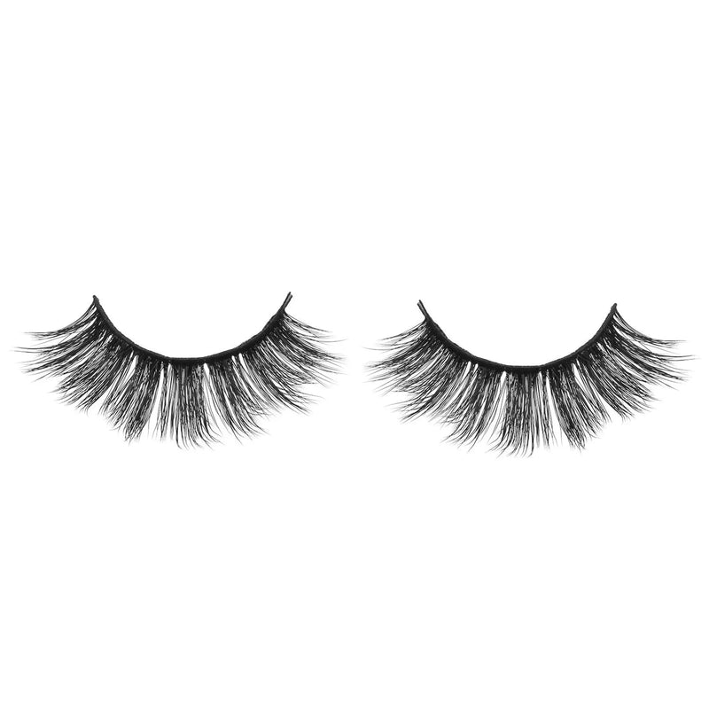 Black faux mink dramatic eyelashes with fluffy texture for bold, voluminous eye looks. Ideal for day or night wear.