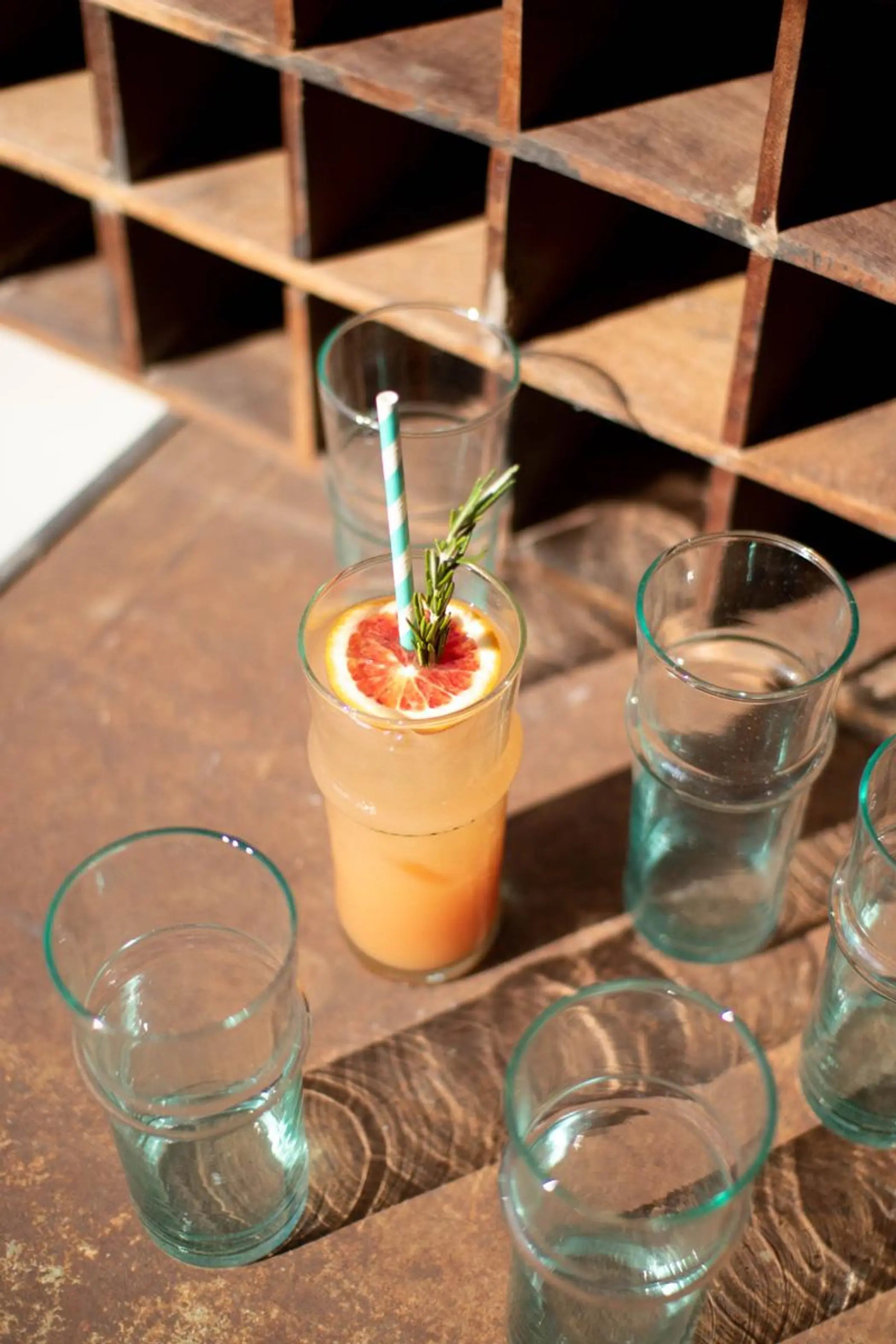 TALL RECYCLED MOROCCAN STYLE TEA GLASS Kalalou