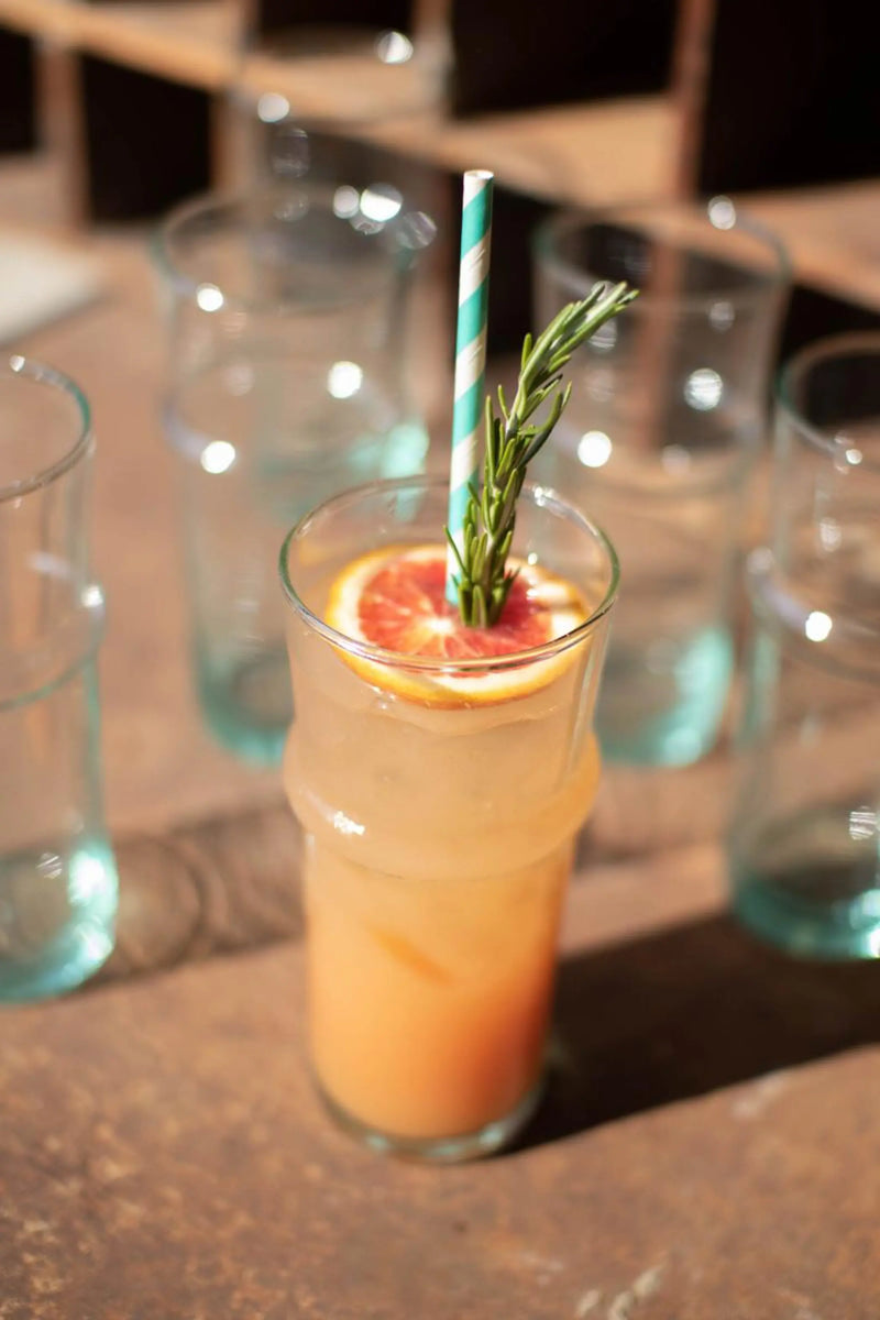 TALL RECYCLED MOROCCAN STYLE TEA GLASS Kalalou