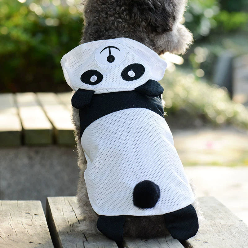 Pet Clothes Thin Summer Clothing Breathable Sun Protection Teddy Vest Dog Mesh Grid Mickey Panda Pet Costume