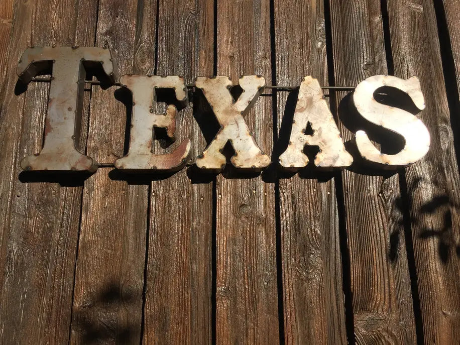 TEXAS RUSTIC RECYCLED METAL WALL DECOR LRT SALES