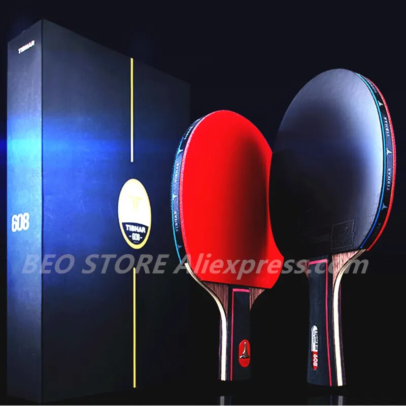 TIBHAR 608 Professional Table Tennis Racket Competition Ping Pong Bat High Sticky Pimples-in Pingpong Paddle with Bag