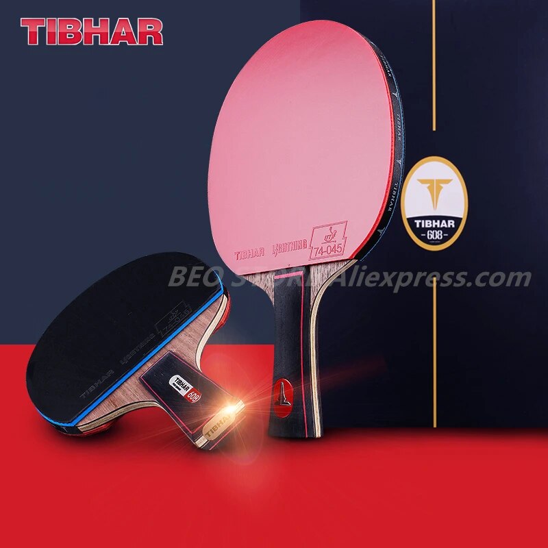TIBHAR 608 Professional Table Tennis Racket Competition Ping Pong Bat High Sticky Pimples-in Pingpong Paddle with Bag