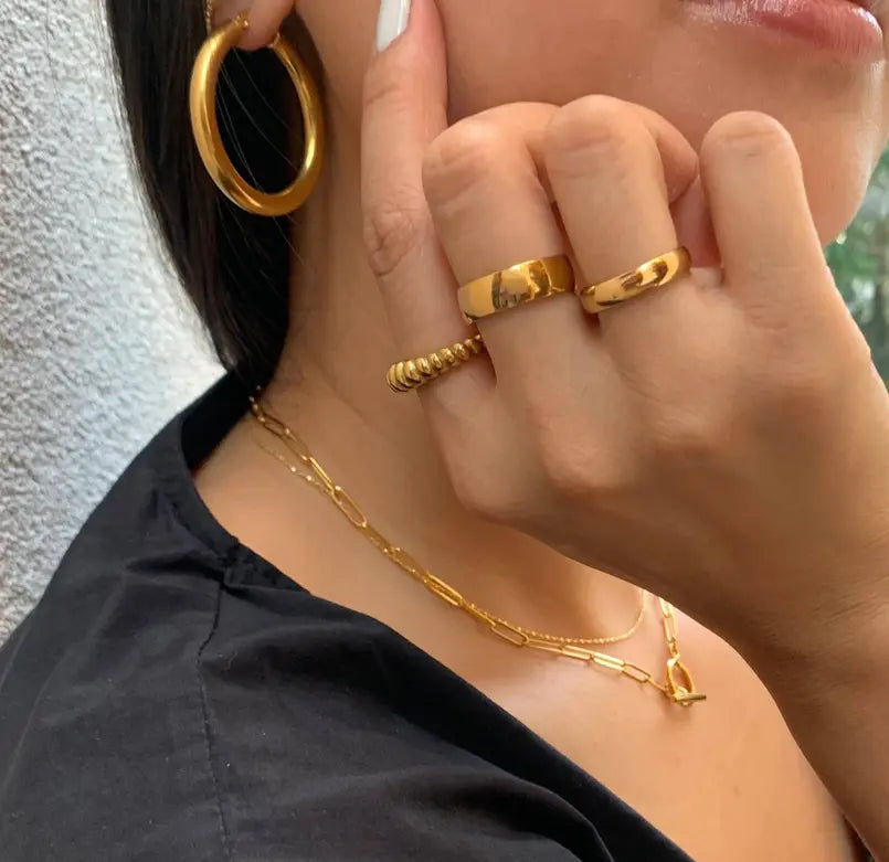 TONI THICK GOLD RING BAND Mai Desiree