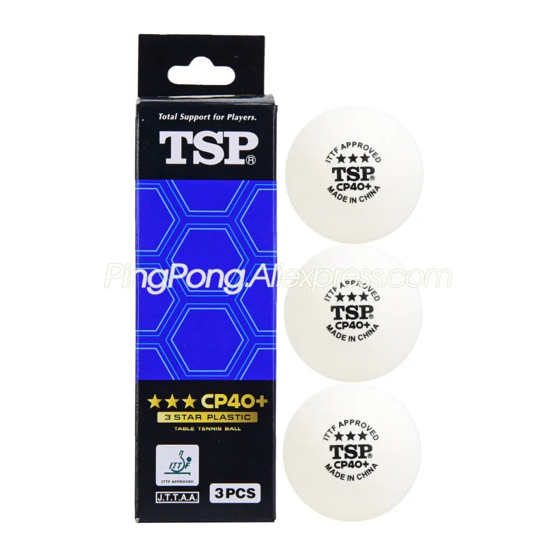 TSP 3 Star Table Tennis Ball (TSP CP40+ Seamed) New Material Plastic Original TSP 3-STAR Ping Pong Balls ITTF Approved