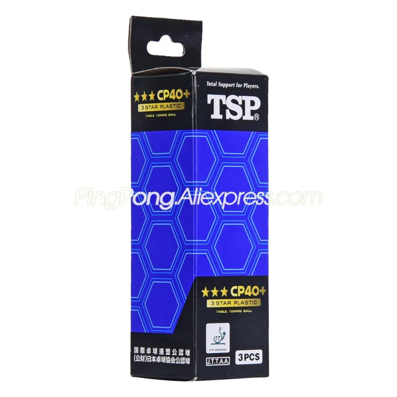 TSP 3 Star Table Tennis Ball (TSP CP40+ Seamed) New Material Plastic Original TSP 3-STAR Ping Pong Balls ITTF Approved