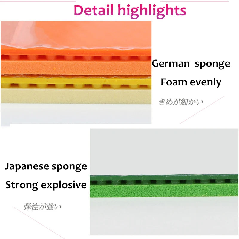 TUTTLE Ping Pong Rubber Pimples In ITTF Approved Table Tennis Coating German Japan Sponge Prevention Arc Cover Training Accessor