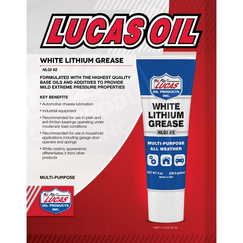 White lithium grease tube, multi-purpose all weather, promotional layout