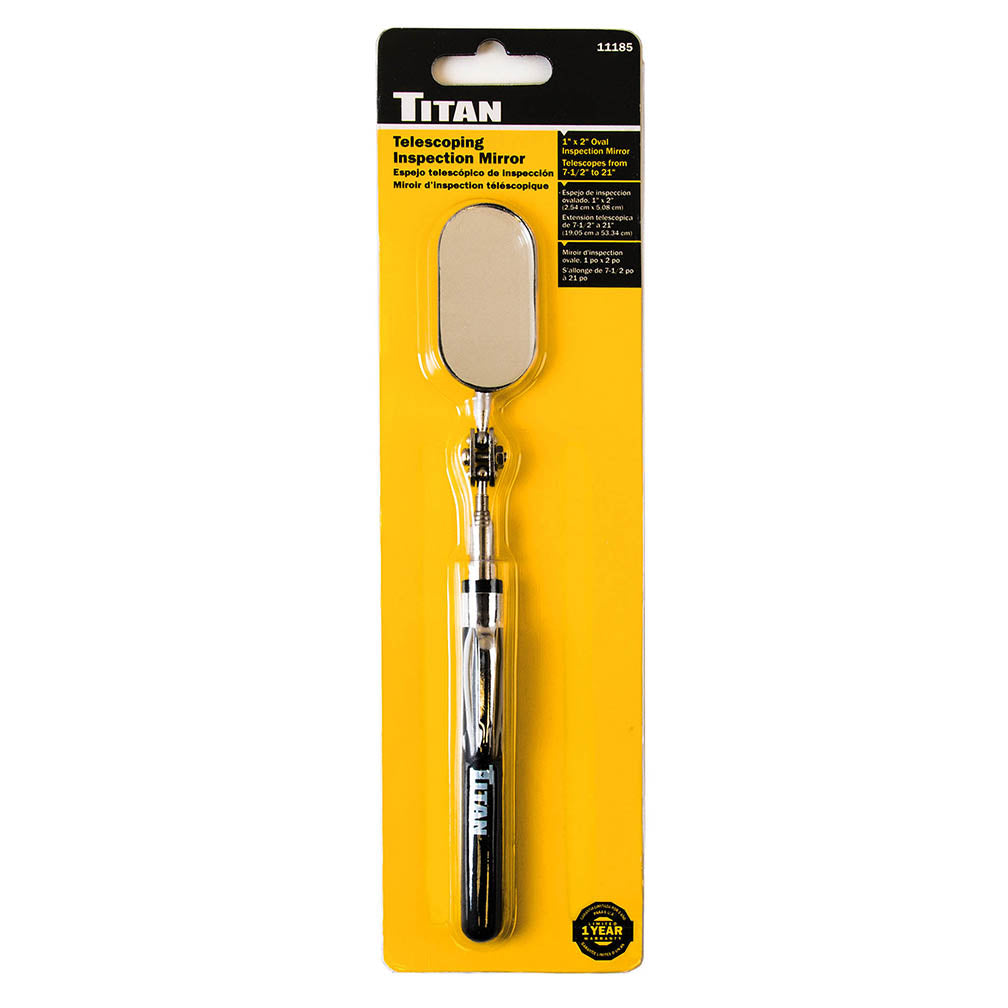 Titan Tool 1 In X 2 In Oval Telescoping Inspection Mirror - Hand Tools