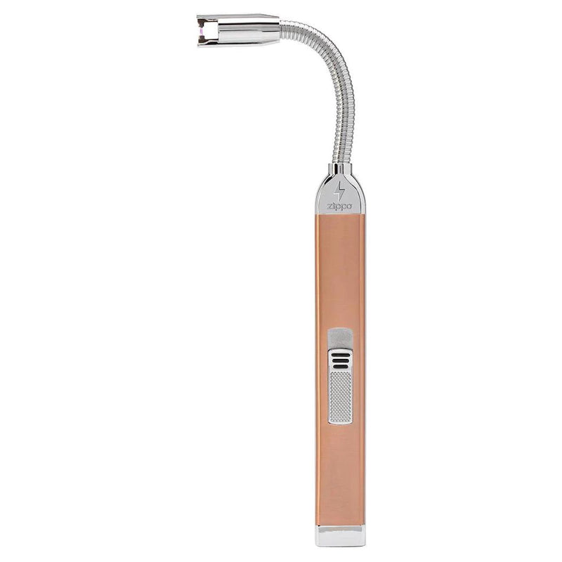 Rose gold Zippo rechargeable flexible-neck candle lighter with vented grip panel