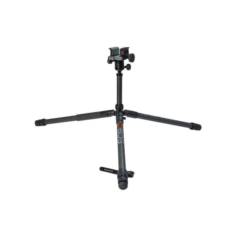 Carbon fiber tripod with spread legs and center column, optic mount on top