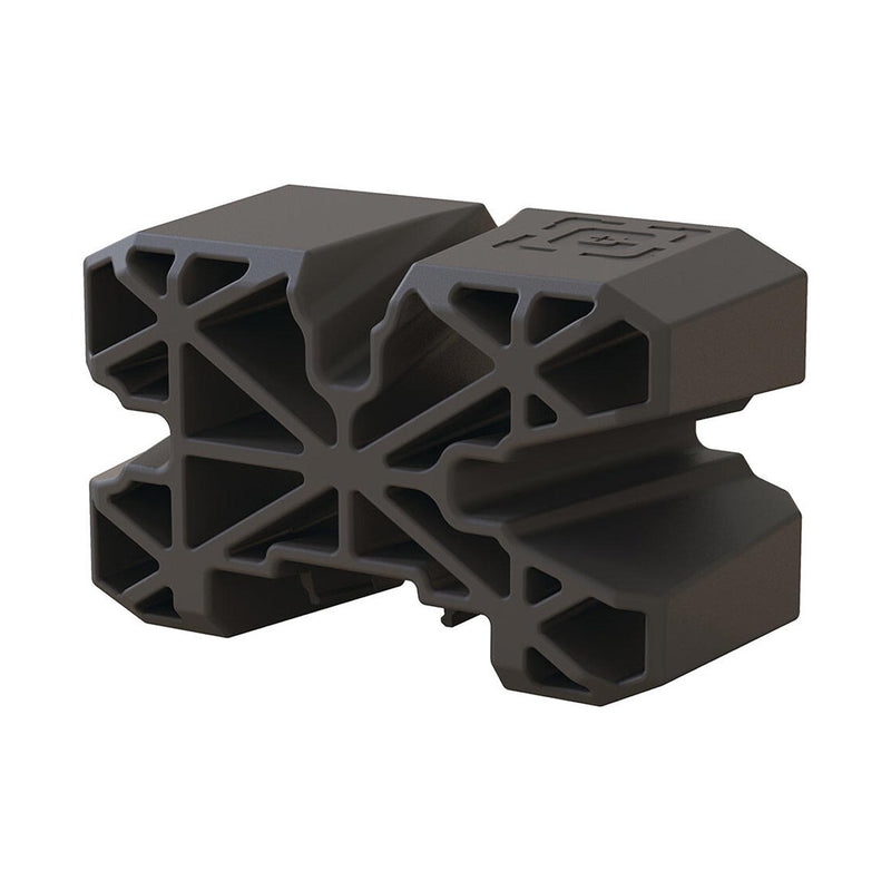 Black textured shooting rest base with geometric ventilation cutouts.