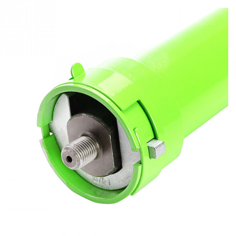 Green inner tie rod tool head with circular bearing and threaded bolt fitting