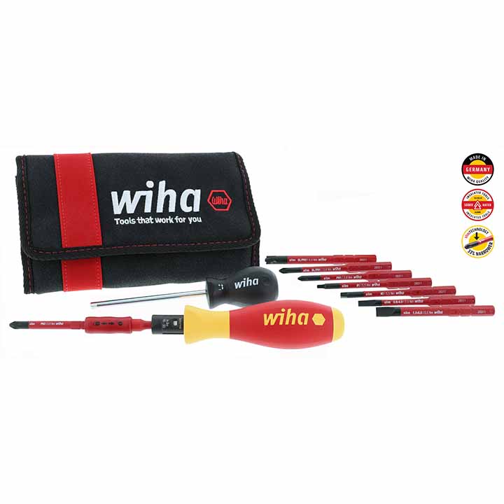 Wiha Insulated Torquevarios 10 To 50 In/lbs And Slimline Blade Set (11 Piece Set) - Hand Tools