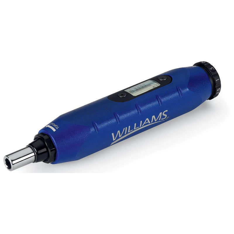 WILLIAMS blue adjustable torque screwdriver with in-lb display and 5–40 markings