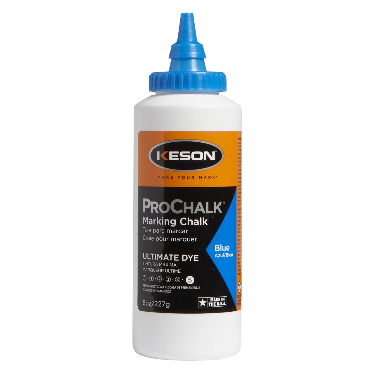 Keson Prochalk Ultimate Permanent Waterproof Chalk Dye (5 Oz.) - Blue - Hand Tools