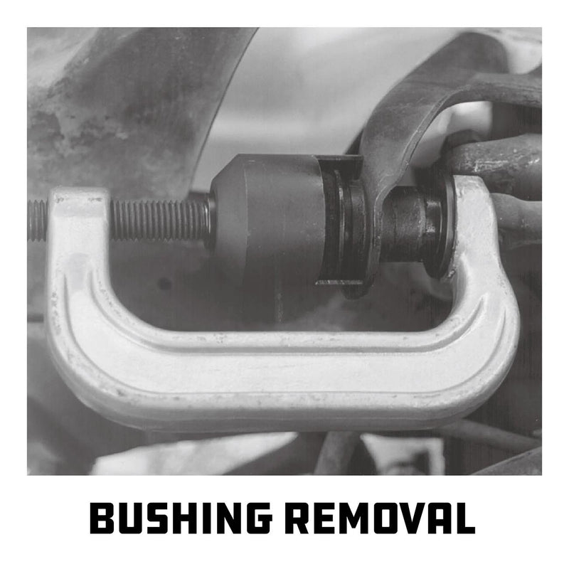 Bushing removal using upper control arm tool on suspension arm