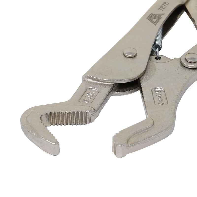 Sway bar parrot pliers, adjustable jaws with textured grips and spring
