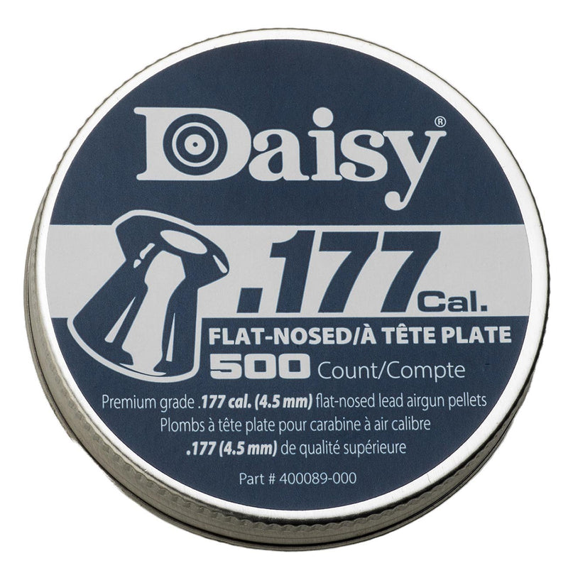 Daisy .177 Cal precisionmax flat-nosed lead pellets tin label, 500 count