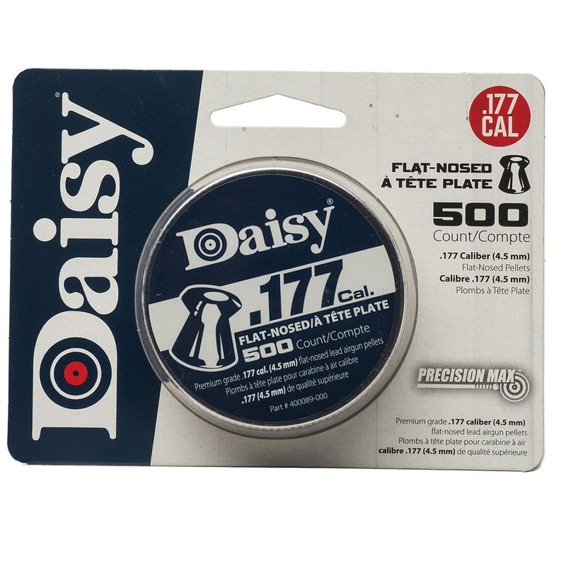 Daisy .177 Cal flat-nosed pellets blister pack on card, 500 count