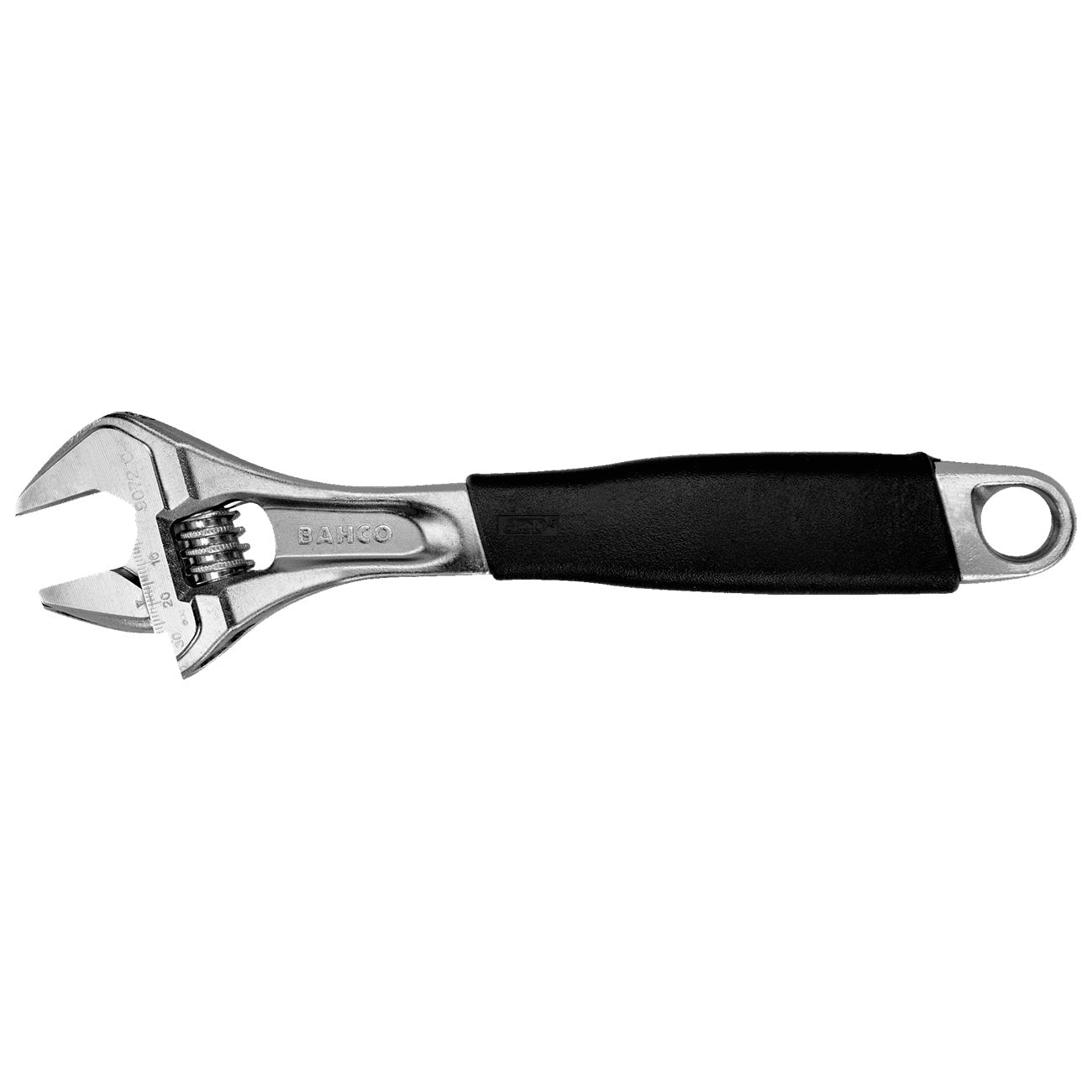 Bahco 12" Ergo™ Rubber Handle Central Nut Adjustable Wrench With Chrome Finish - Hand Tools