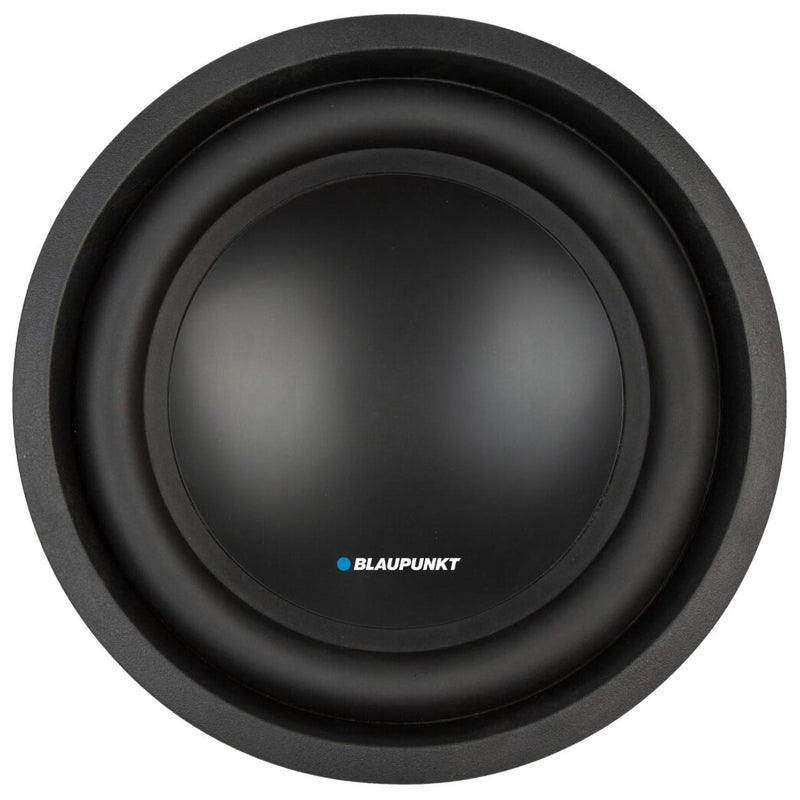 Blaupunkt 10 inch subwoofer driver with black circular cone and blue logo