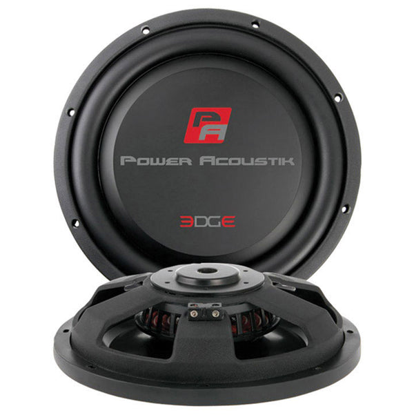 Shallow mount 10in car woofer with black cone and front logo
