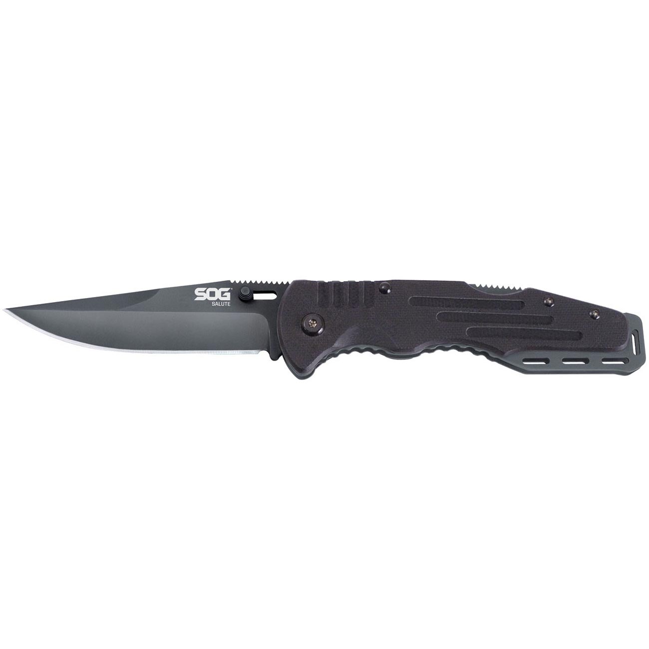 Sog Salute Clip Point Folding Knife With G10 Grips - Hand Tools