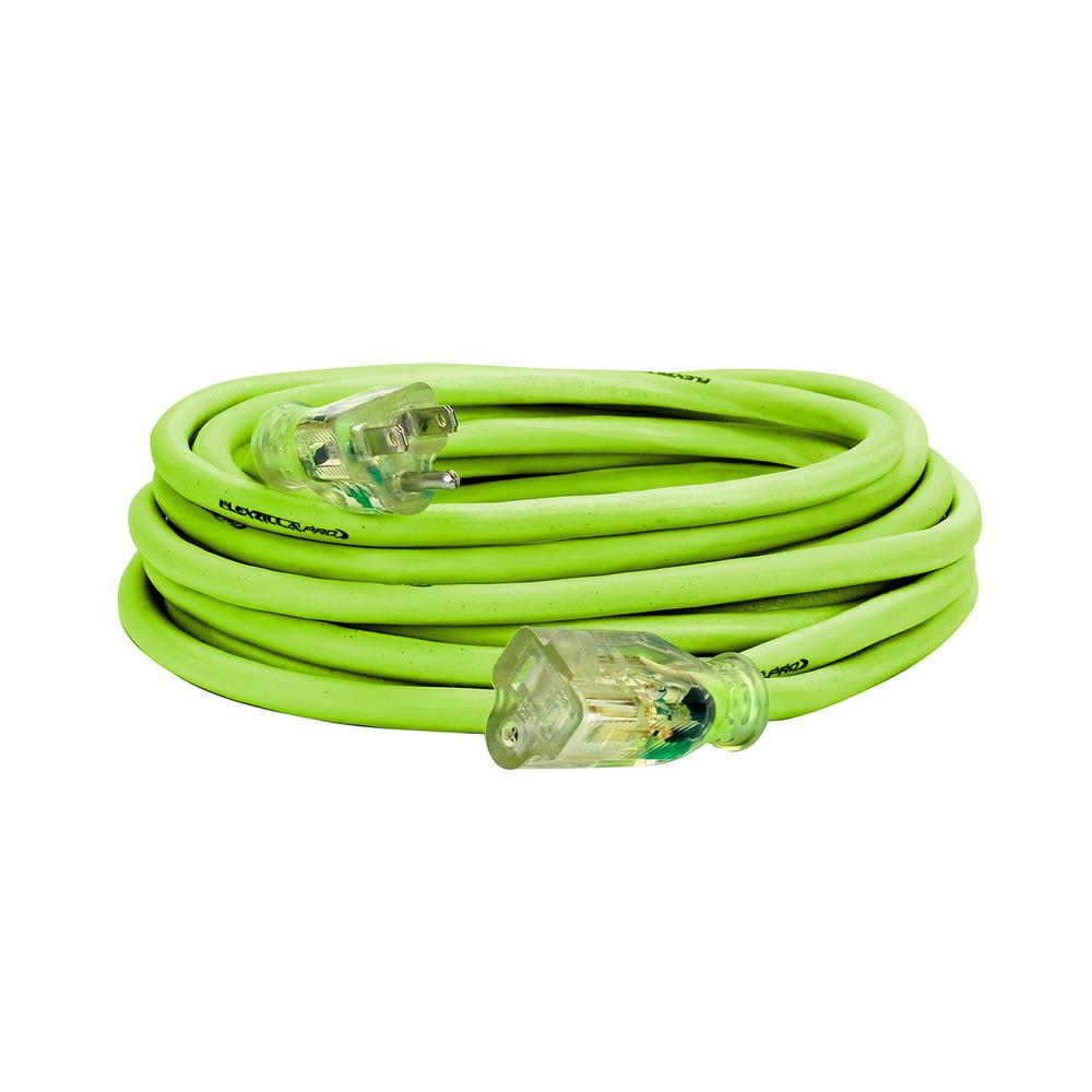 Flexzilla® Pro Extension Cord 14/3 Awg Sjtw 25' Outdoor Lighted Plug Zillagreen™ - Home & Garden