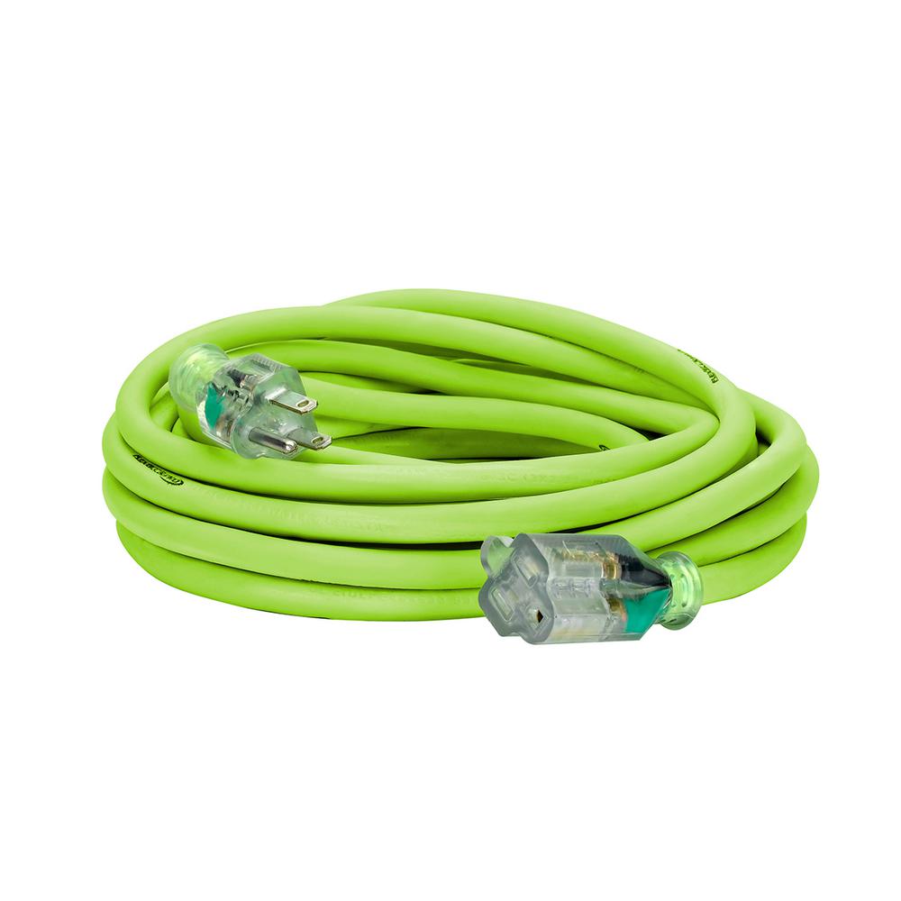 Flexzilla® Pro Extension Cord 12/3 Awg Sjtw 25' Outdoor Lighted Plug Zillagreen™ - Home & Garden