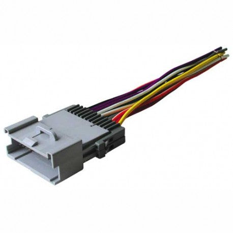 Vehicle wiring harness connector with bundled colored wires and gray plug