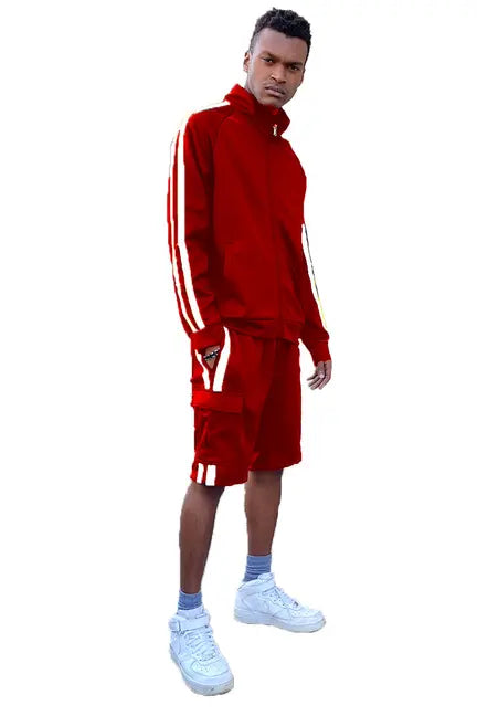 TWO STRIPE CARGO SHORT SET WEIV