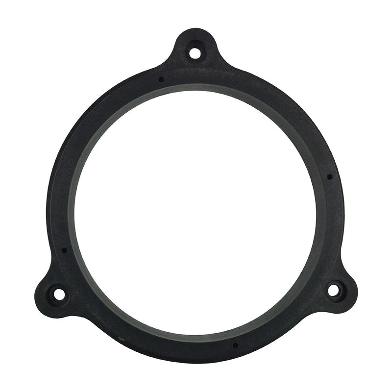 Black round speaker adapter ring with four mounting holes and inner opening