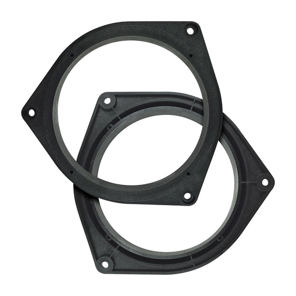 Black speaker adapter mounting rings with screw holes, dual-ring design