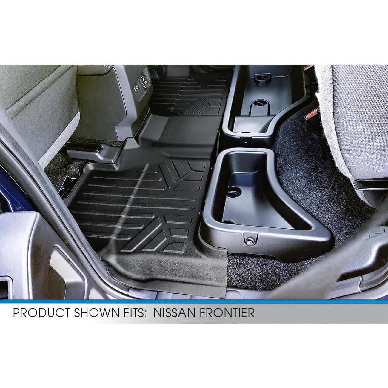 Smartliner Floor Liners Front/2nd Row 2022–2025 Nissan Frontier Crew Cab (black) SMARTLINER