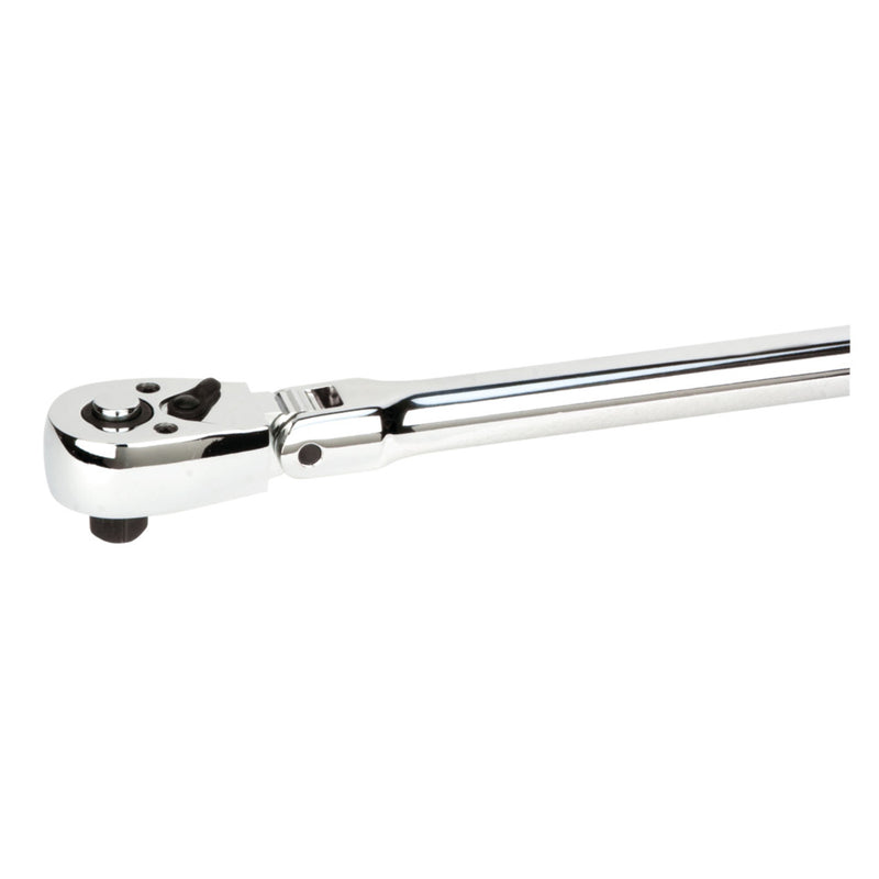 3/8-in drive flex-head ratchet, chrome head with circular drive recess