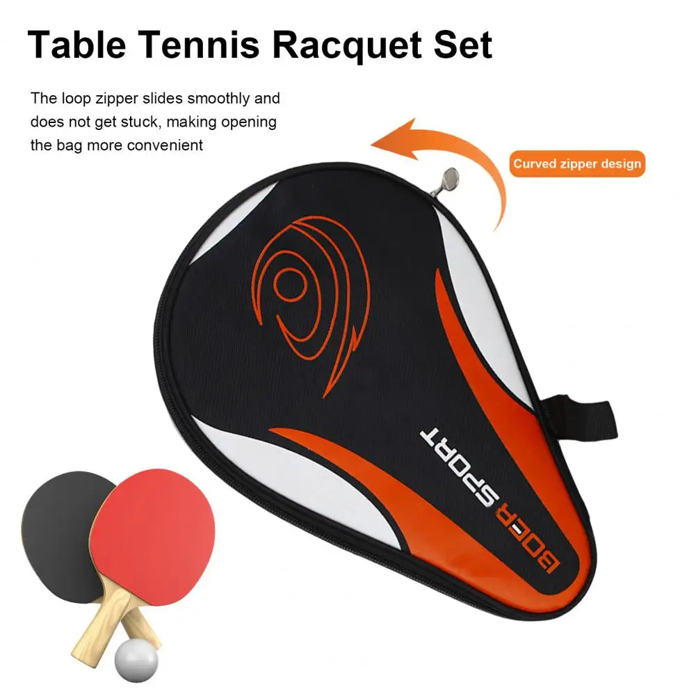 Table Tennis Bag with Smooth Zipper Wrist Strap Oxford Cloth Table Tennis Racket Training Ping Pong Case Paddle Cover
