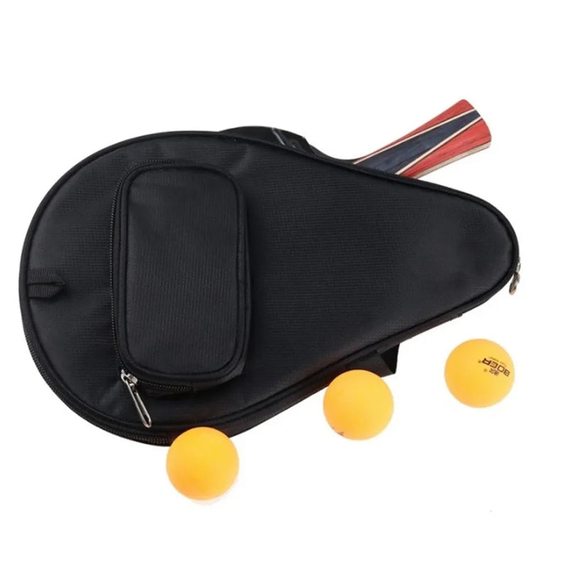 Table Tennis Bag with Smooth Zipper Wrist Strap Oxford Cloth Table Tennis Racket Training Ping Pong Case Paddle Cover