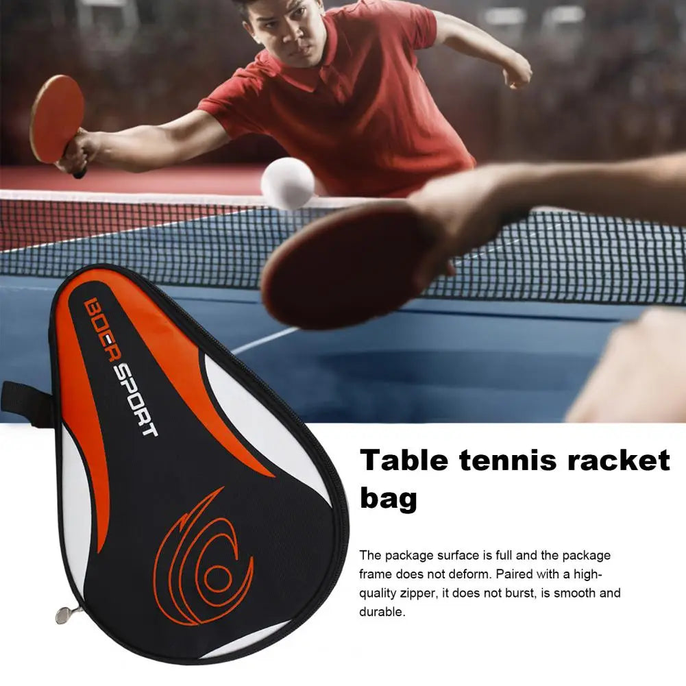 Table Tennis Bag with Smooth Zipper Wrist Strap Oxford Cloth Table Tennis Racket Training Ping Pong Case Paddle Cover