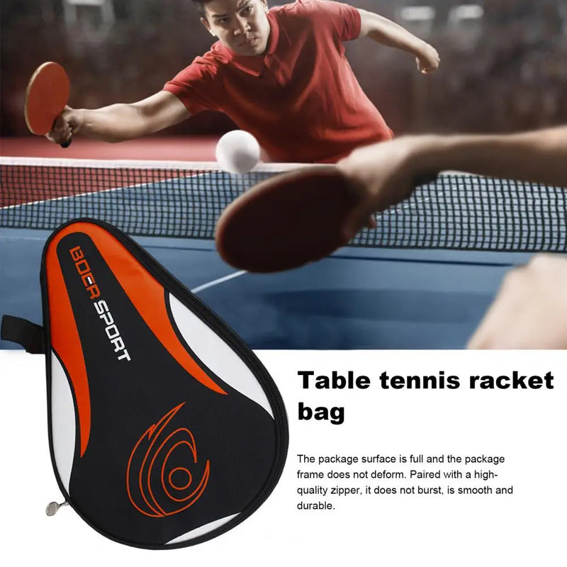Table Tennis Bag with Smooth Zipper Wrist Strap Oxford Cloth Table Tennis Racket Training Ping Pong Case Paddle Cover