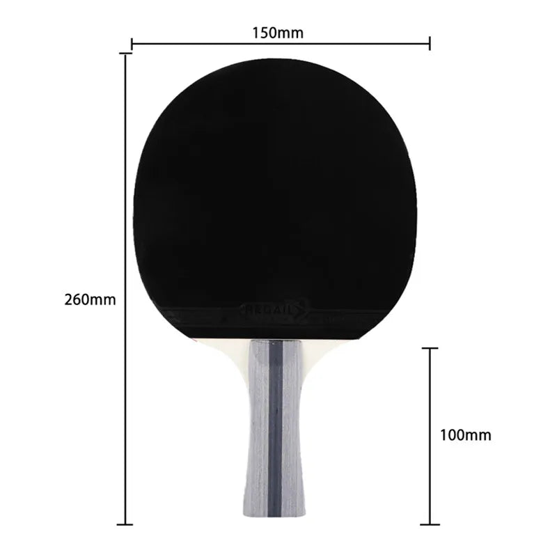 Table Tennis Ping Pong Racket Two Shake-hand Grip Bat Paddle Three Balls Light Tip Heavy Handle Table Tennis Racket