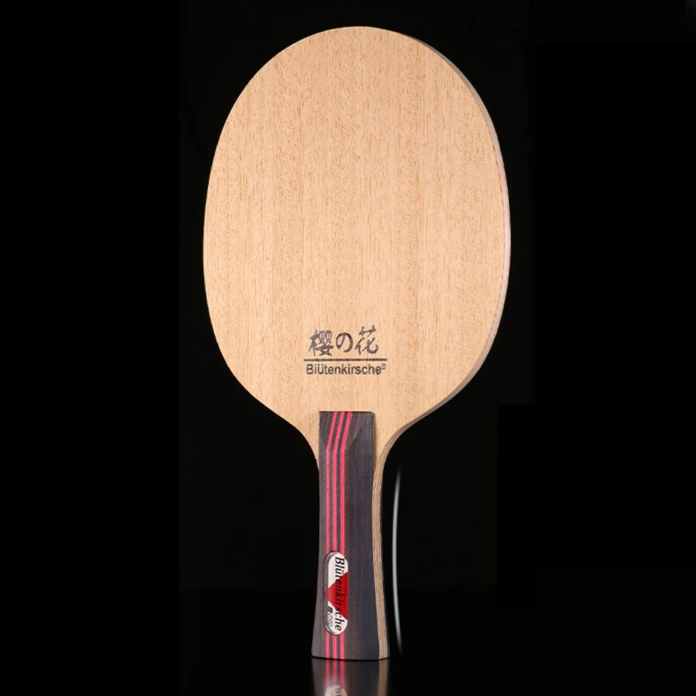 Table Tennis Racket Bottom Plate 5 Layers Pure Wood Ping Pong Blade Paddle Long Handle Wood Color Durable Table Tennis Blade