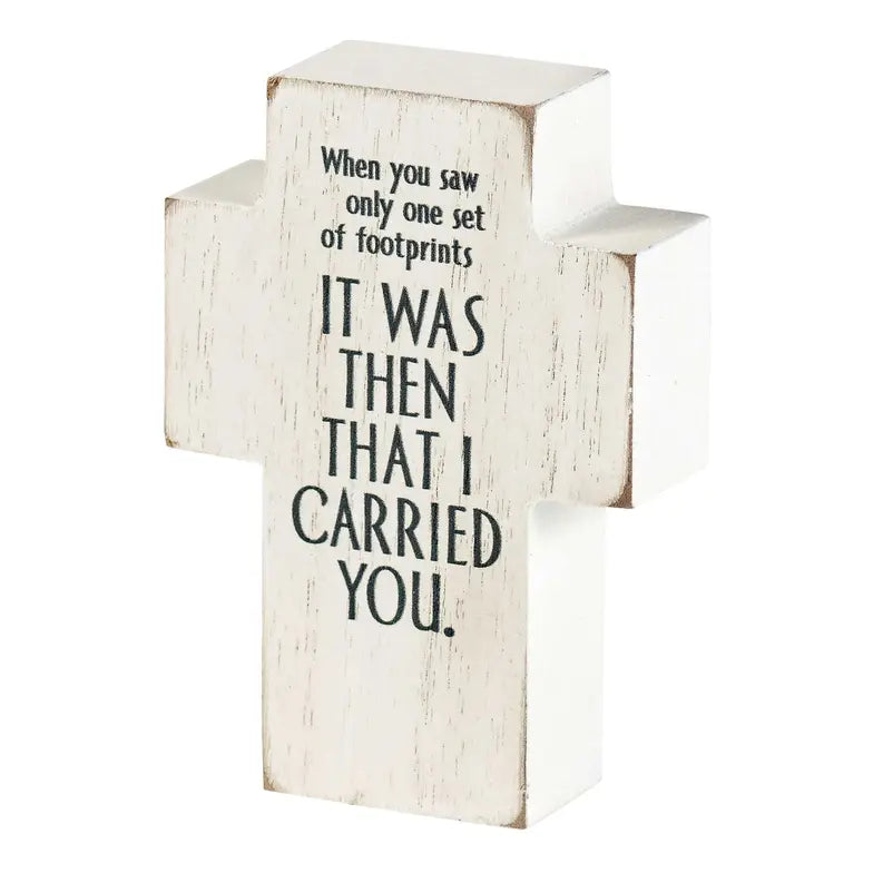 Tabletop Plaque Cross Footprints Dicksons Inc